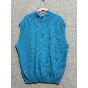 Jack Nicklaus Sweater Vest‎ Mens XL Textured Knit Golf Pullover Half Zip Bear